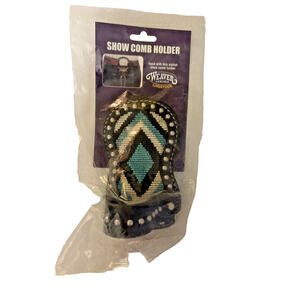 Weaver Leather Livestock Show Comb Holder Turquoise Beaded